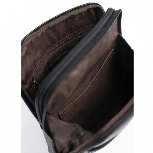 خرید کیف دوشی هگزاگونا مدل استوارت رنگ مشکی چمدان ایران - HEXAGONA STUART Messenger bag Vegetable tanned leather 19201200100 3
