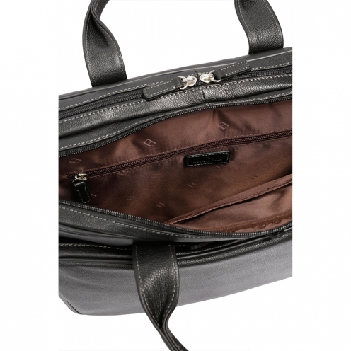 خرید کیف اداری هگزاگونا چرم مدل کانفورت رنگ مشکی چمدان ایران - 4630860100 HEXAGONA Briefcase Leather 4