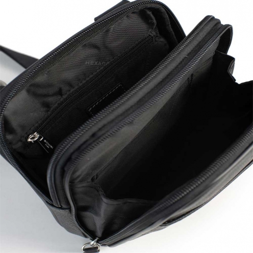 خرید کیف دوشی هگزاگونا مدل کانفورت رنگ مشکی چمدان ایران - HEXAGONA Messenger bag grain leather 4693800100 3