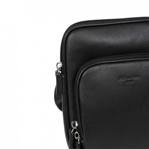خرید کیف دوشی هگزاگونا مدل کانفورت رنگ مشکی چمدان ایران - HEXAGONA Messenger bag grain leather 4698500100 2