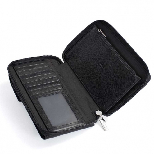 خرید کیف دوشی هگزاگونا مدل آوا رنگ مشکی چمدان ایران - HEXAGONA Cellphone pouch with wallet Soft leather 5583690100 3