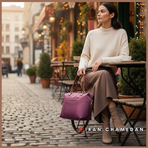خرید کیف دستی دلسی مدل کوربووآ چمدان ایران رنگ بنفش دلسی ایران - delseyiran COURBEVOIE TOTE BAG HAND CHAMEDANIRAN 00600633208 DELSEY PARIS 1
