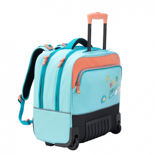 خرید کیف چرخ دار مدرسه ای افقی 15.6 اینچ کودک دلسی پاریس رنگ  آبی چمدان ایران - DELSEY PARIS TROLLEY BACKPACK 00339265112 chamedaniran 3