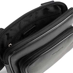 خرید کیف دوشی هگزاگونا مدل کانفورت رنگ مشکی چمدان ایران - HEXAGONA Messenger bag grain leather 4698500100