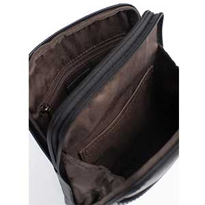 خرید کیف دوشی هگزاگونا مدل استوارت رنگ مشکی چمدان ایران - HEXAGONA STUART Messenger bag Vegetable tanned leather 19201200100