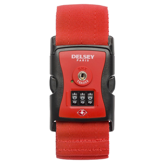 قفل کمربندی رمزی TSA چمدان دلسی رنگ قرمز - delsey paris STRAPS 00394009104