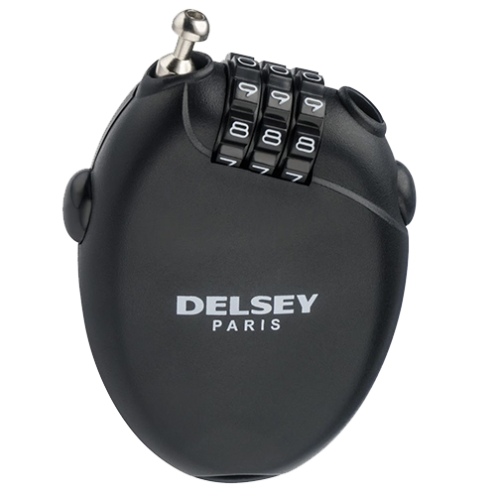 خرید قفل رمزی کابلی دلسی رنگ مشکی دلسی ایران -  delsey paris LOCKS 00394023000 delseyiran