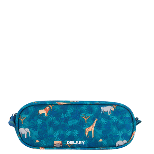 جامدادی بزرگ دلسی مدرسه ای کودک 2 تبله دلسی پاریس آبی دلسی ایران - DELSEY PARIS  PENCIL CASE 00339217303 delseyiran