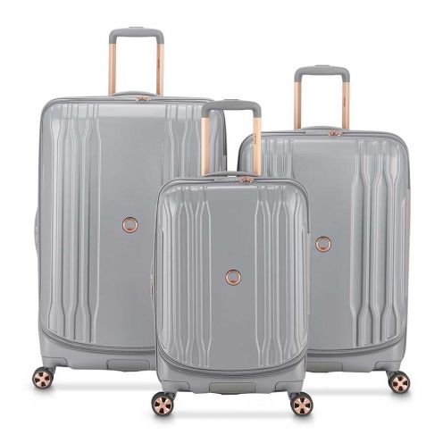 خرید و قیمت سری کامل چمدان دلسی مدل اکلیپس دولوکس سایز کابین ، متوسط و بزرگ رنگ نقره ای دلسی پاریس  – DELSEY PARIS ECLIPSE DLX 00208098711 delseyiran