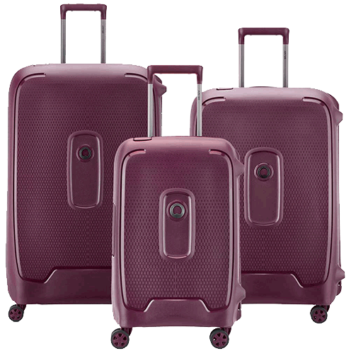 قیمت و خرید ست چمدان مسافرتی دلسی پاریس مدل مون سی سایز بزرگ ، متوسط و کابین رنگ بنفش دلسی ایران – DELSEY PARIS MONCEY 00384498508 delseyiran