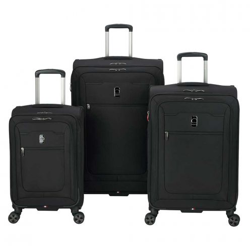 خرید ست چمدان مسافرتی دلسی پاریس مدل هایپر گلاید سایز بزرگ ، متوسط و کابین رنگ مشکی دلسی ایران -DELSEY PARIS  HYPERGLIDE 00229198700 delseyiran