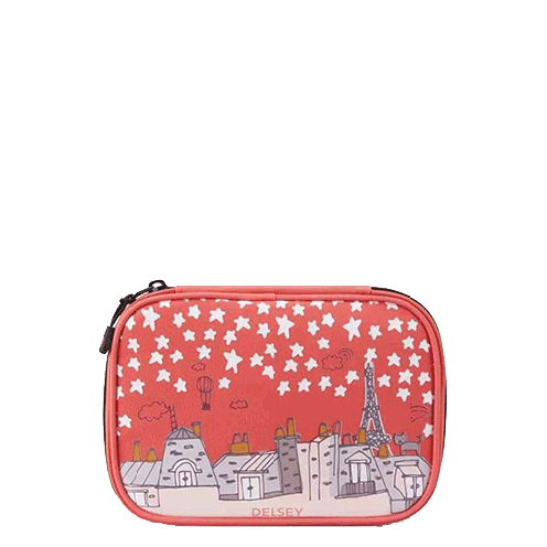 خرید جامدادی بزرگ مدرسه ای کودک دلسی پاریس رنگ مرجانی دلسی ایران - DELSEY PARIS  LARGE PENCIL BOX 00339117519 delseyiran