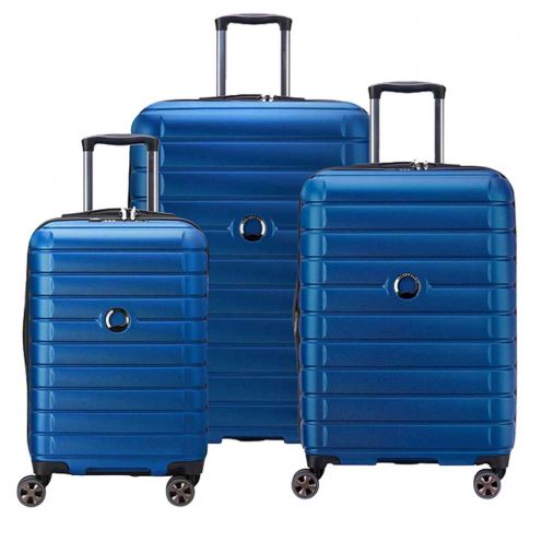 خرید ست چمدان دلسی پاریس مدل شادو 5 سایز بزرگ ، متوسط و کابین رنگ آبی دلسی ایران  - SHADOW 5 DELSEY PARIS 00287898502 delseyiran