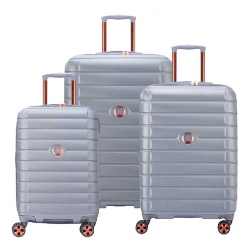 خرید ست چمدان دلسی پاریس مدل شادو 5 سایز بزرگ ، متوسط و کابین رنگ نقره ای دلسی ایران  - SHADOW 5 DELSEY PARIS 00287898511 delseyiran