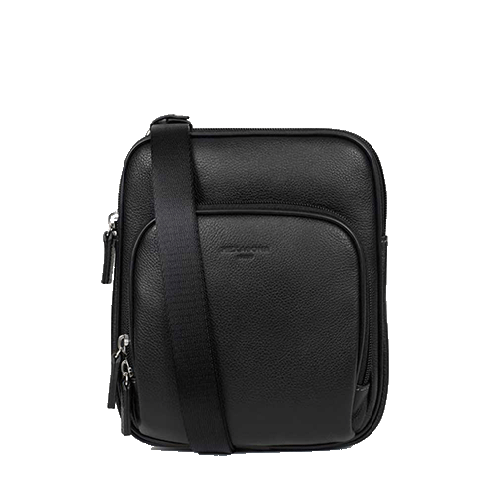 خرید کیف دوشی هگزاگونا مدل کانفورت رنگ مشکی چمدان ایران - HEXAGONA Messenger bag grain leather 4698500100