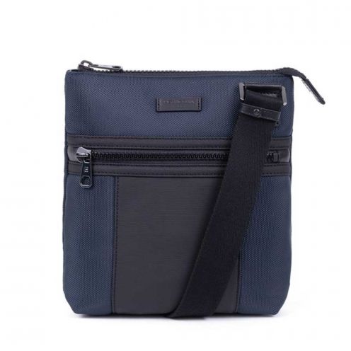 خرید کیف دوشی هگزاگونا مدل هوریزون رنگ سرمه ای چمدان ایران - HEXAGONA Messenger bag Nylon with split leather HORIZON 7662813700 chamedaniran