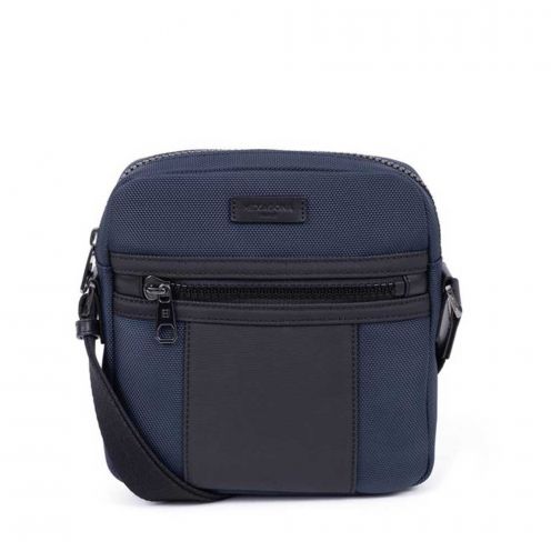 خرید کیف دوشی هگزاگونا مدل هوریزون رنگ آبی چمدان ایران - HEXAGONA Messenger bag Nylon with split leather HORIZON 7663183700 chamedaniran