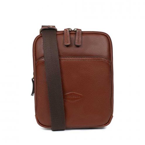 خرید کیف دوشی هگزاگونا مدل استوارت رنگ قهوه ای چمدان ایران - HEXAGONA STUART Messenger bag Vegetable tanned leather 19201202200