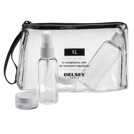 خرید کیف لوازم آرایشی دلسی رنگ سفید دلسی ایران - delsey paris  TRANSPARENT POUCH FOR AEROSOLS AND GELS  00394063057 delseyiran