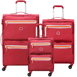 خرید ست کامل چمدان دلسی مدل کارنوت سایز بزرگ،متوسط ، کابین رنگ قرمز دلسی ایران  -DELSEY PARIS CARNOT 00303889009 delseyiran