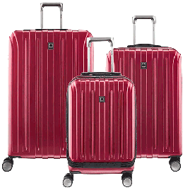 ست کامل چمدان مسافرتی دلسی پاریس مدل واوین سایز بزرگ ، متوسط و کابین رنگ قرمز دلسی ایران -DELSEY PARIS  VAVIN 00207398004 delseyiran