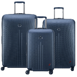 خرید ست چمدان دلسی مدل نیو انول سایز بزرگ ، متوسط و کابین رنگ سرمه ای دلسی ایران - delsey paris NEW ENVOL 00200398502 delseyiran