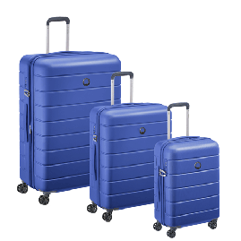 خرید ست کامل چمدان مدل لاگوس لایت سایز بزرگ ، متوسط و کابین چمدان ایران رنگ آبی دلسی پاریس – chamedaniran LAGOS LIGHT 00387098522 DELSE PARIS