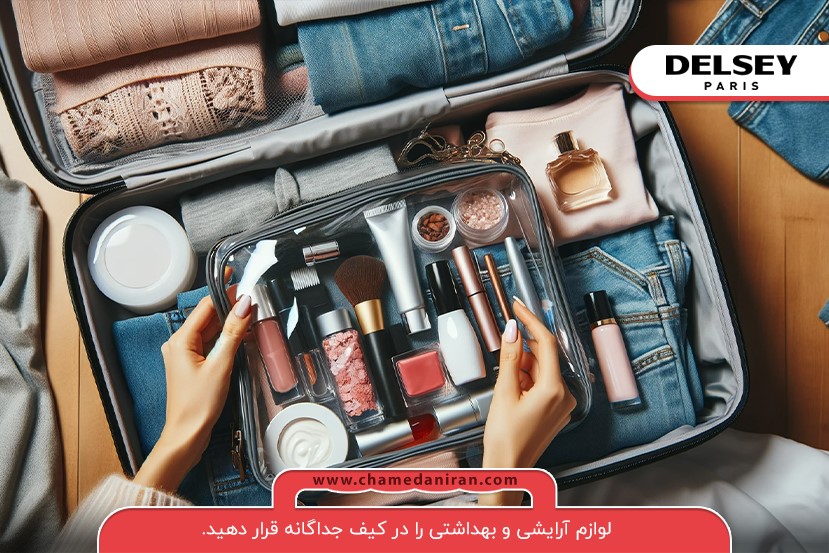 نحوه چیدمان لوازم آرایشی و بهداشتی در چمدان