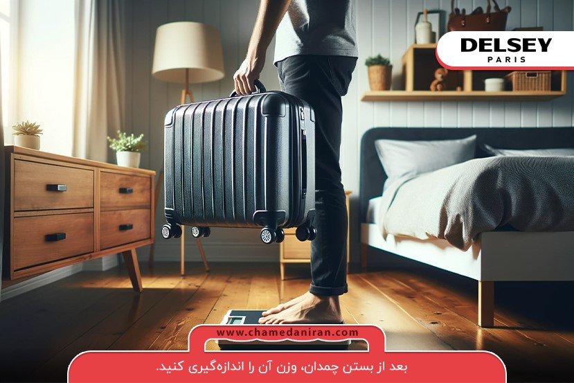 اندازه‌گیری وزن چمدان؛ آخرین مرحله بستن چمدان 