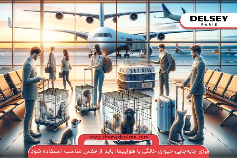 حمل حیوان خانگی با هواپیما با قفس مخصوص